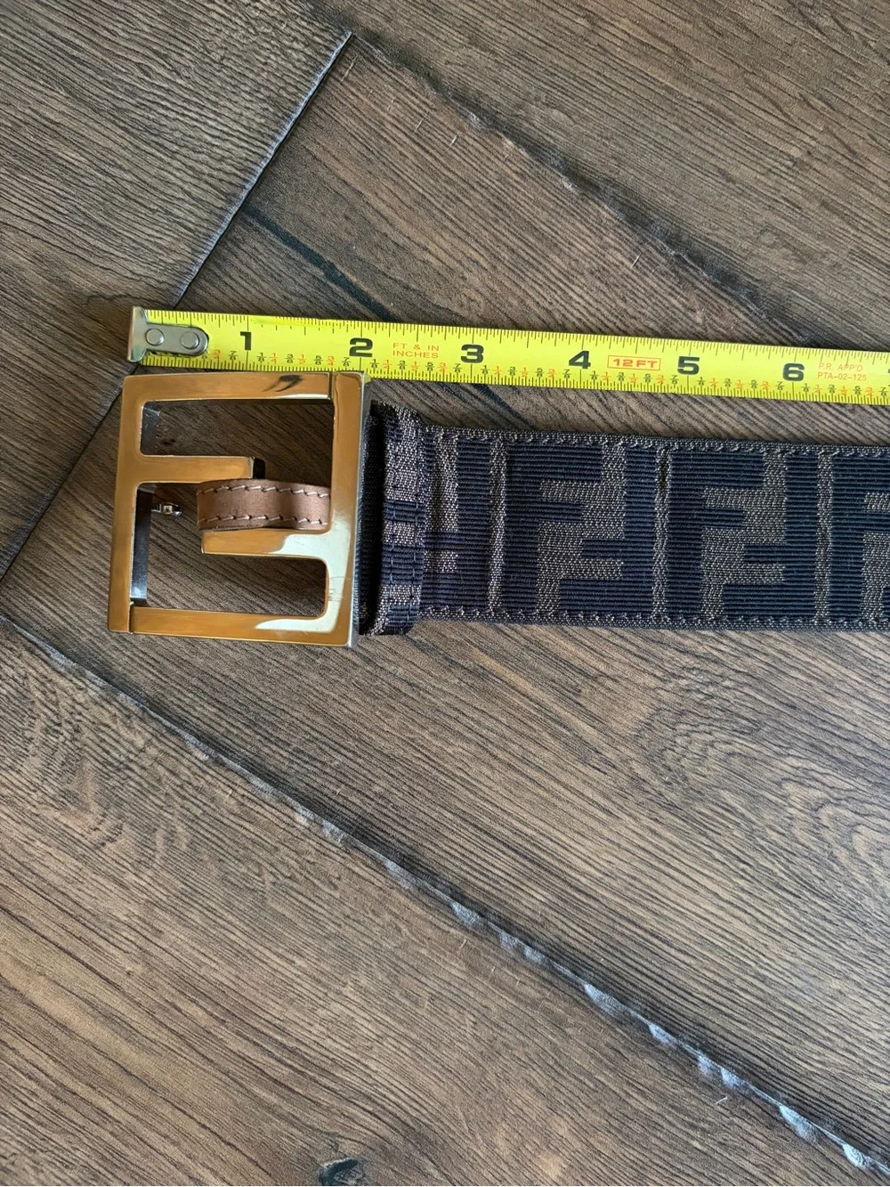 Fendi signature brown leather belt size US 34